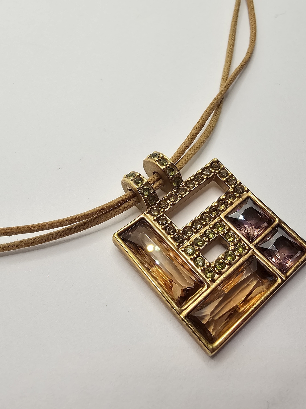 Swarovski Gold-Tone Geometric Crystal Pendant Necklace